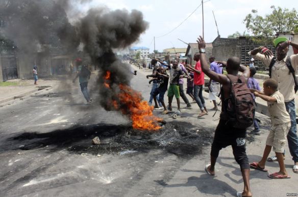 Anti-Kabila protesters in Kinshasa, photo: VOA News